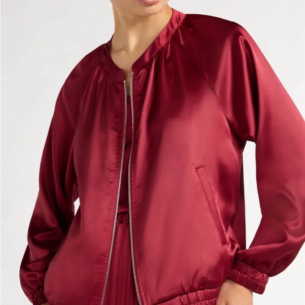 Scoop NYC Bomber Jacket with Satin Sheen NWOT